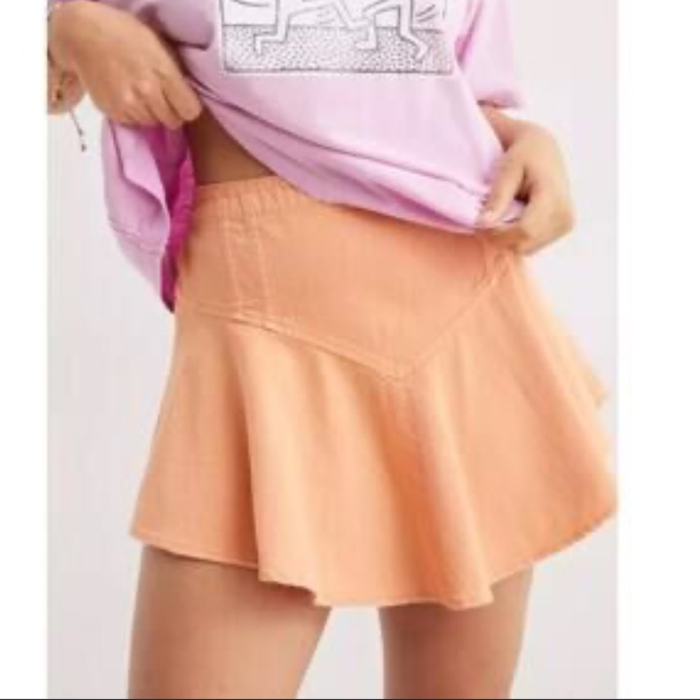 Aerie Coral Skater Skirt